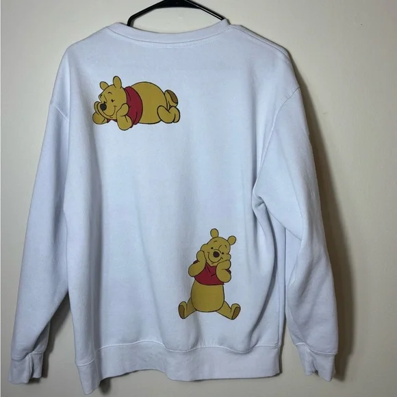 Disney Winnie the Pooh White Fleece Sweatshirt Women XL Crew Neck Long Sleeve - Picture 7 of 7